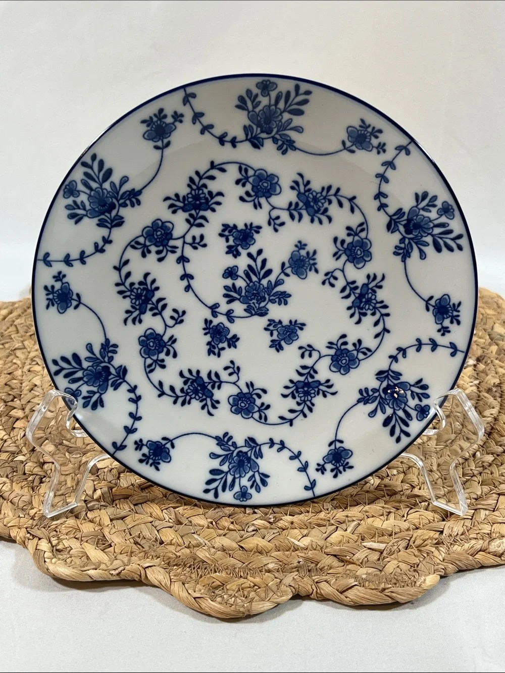 IKEA ENTUSIASM Side Plate Dessert Wall Art patterned blue & white 7